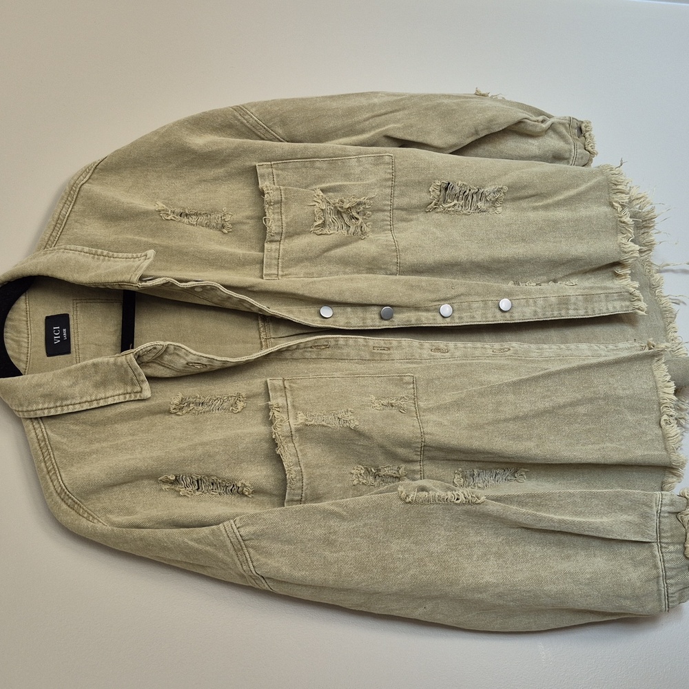 Vici Distressed Denim Jacket - Picture 2 of 8